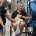 Steven Daniel, a photographer from Pennsylvania, sits with his pet cat Jasper as fair goers stop to pet him on the corner of E. Liberty St. and S. Thompson during the State Street Area Fair Art . Jasper, 4, has been traveling with his dad since he was a kitten and even has portraits of himself available for sale. Melanie Maxwell I AnnArbor.com